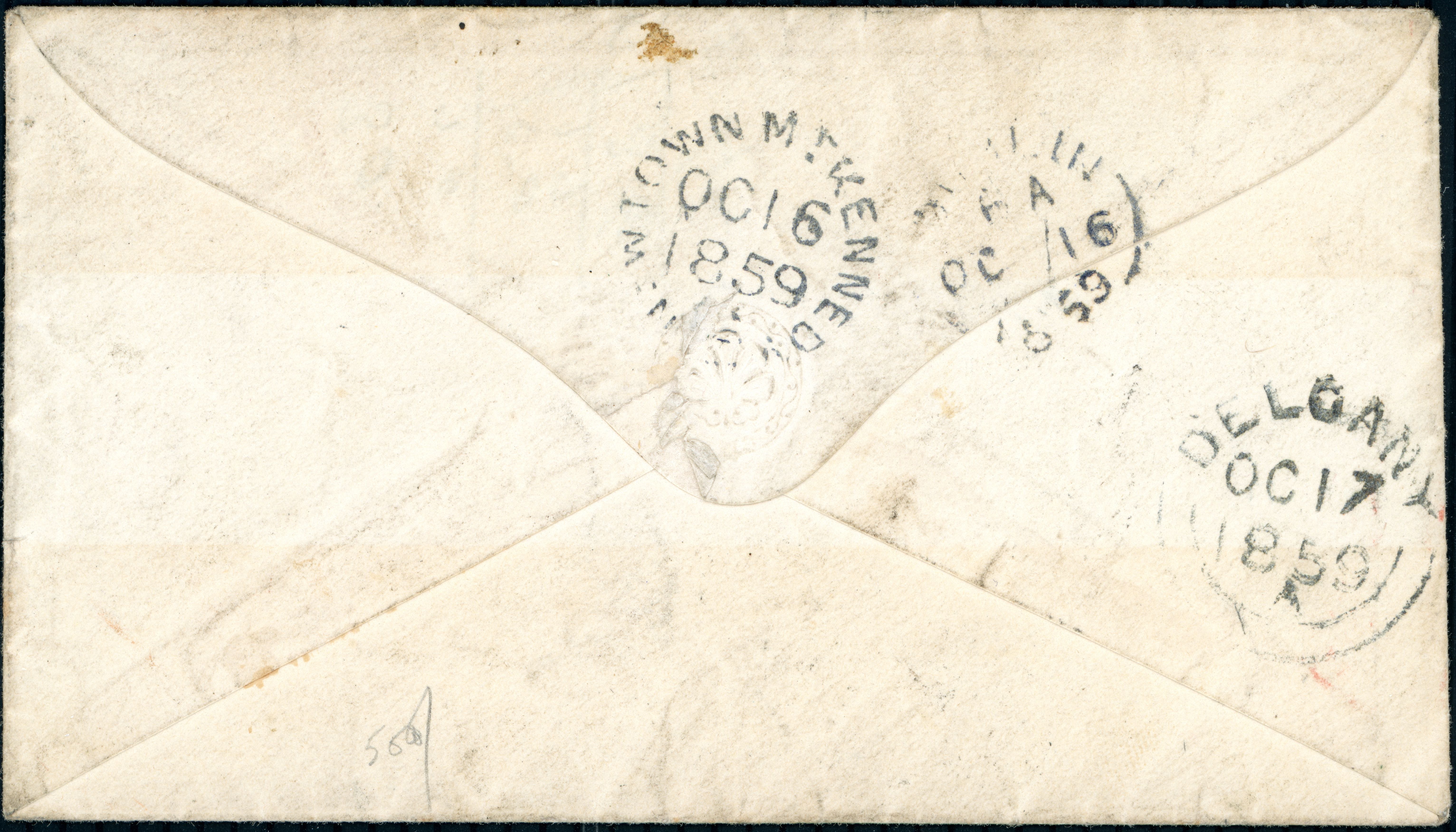 05 Hamilton to Delgany Oct 3 1859 arr Oct 17 via downtown Mt Kennedy Wicklow Oct 16 back.jpg